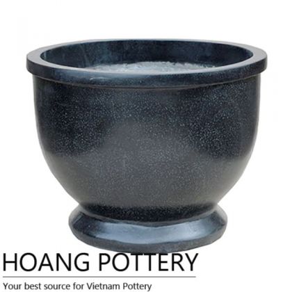 Black Bowl Round Terrazzo Pots (TAT028)