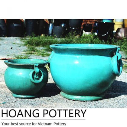 Ceramic Glazed Blue Ground Pots Outdoor (HPPN001)