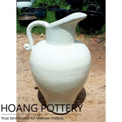 Contemporary White Glazed Ceramic Planters (HPTV057)