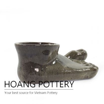 Foot Shape Ceramic Glazed Pots Outdoor (HPO1228)