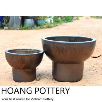 Low Glazed Ceramic Pot Outdoor (HPAN067)