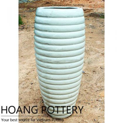 Handmade White Glazed Ceramic Pots (HPTV038)