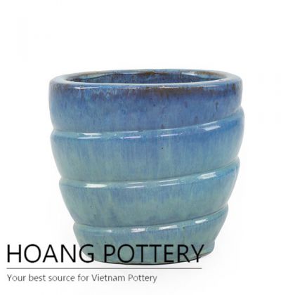 Contemporary Blue Glazed Ceramic Planters (HPTH002)