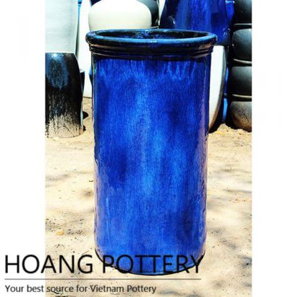Blue Contempoary Glazed Ceramic Tall Planters (HPAN044)