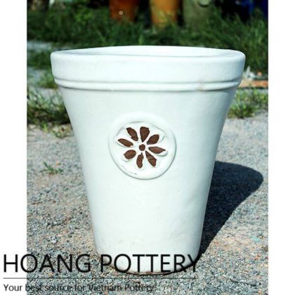 Flower Pattern Ceramic Glazed Pot (HPPN010)