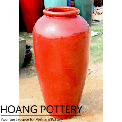 Red Tall Ceramic Glazed Pot (HPTR003)