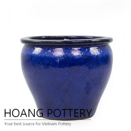 Aqua Blue Glazed Ceramic Pot Outdoor (HPTR018)
