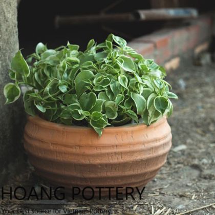 Rings Pattern Red Clay Flower Pots (HPTC011)