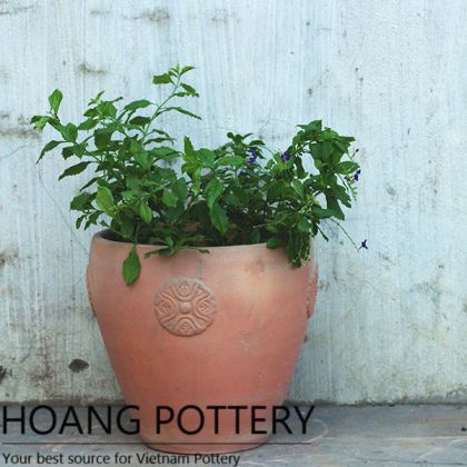 Round Red Clay Garden Decor Pots (HPTC056)