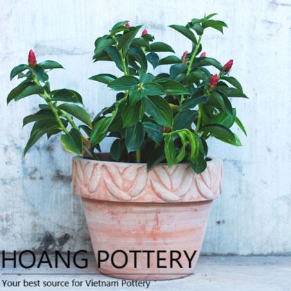 Round Rim Red Terracotta Flower Pots (HPTC050)