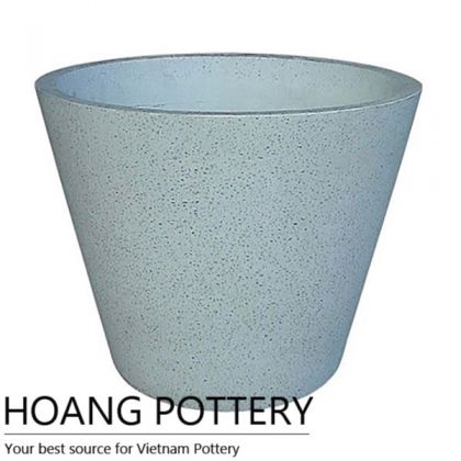 White Round Bowl Terrazzo Pot (TAT014)