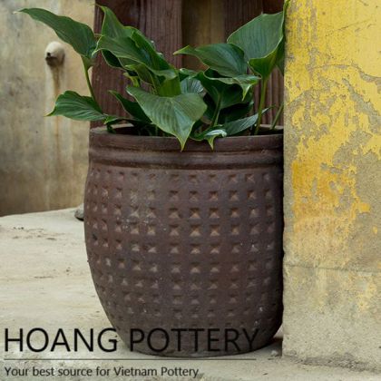 Antique Style Black Clay Pot Outdoor (HPHP062)