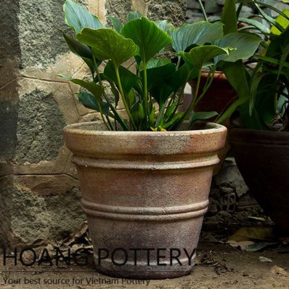 Antique shape Black Clay Flower Pot (HPHP025)