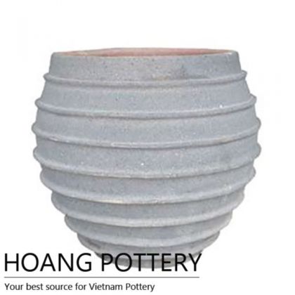 Big Size Round Ceramic Oldstone Pot (HPSB069)