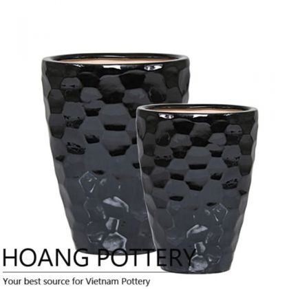 Contemporary Black Glazed Ceramic Bonsai Planters (HPIP027)
