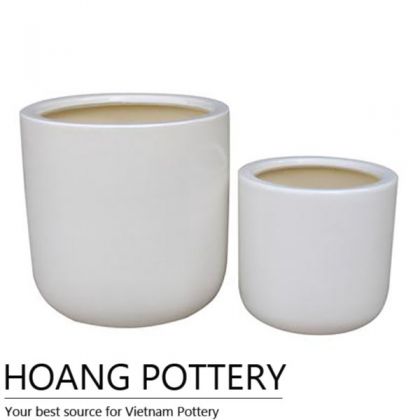 Hose White Ceramic Bonsai Pot (HPIP010)