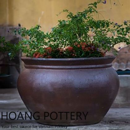 Quality Black Clay Bowl Garden Decor (HPHP058)