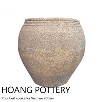 Round Ceramic Oldstone Pot Garden Decor (HPSB063)