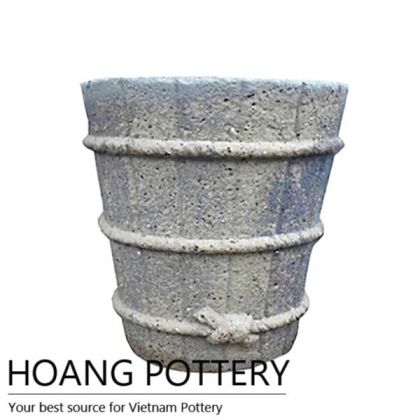 Tall Round Oldstone Flower Pot (HPSB036)
