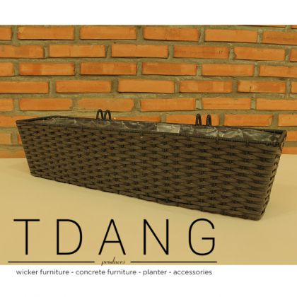 Square Hanging Resin Wicker Decorive Basket (TDW012)
