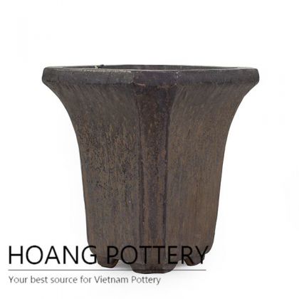 Bronze square ceramic planter design