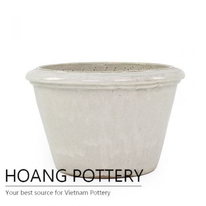 Hight quality white ceramic round planter
