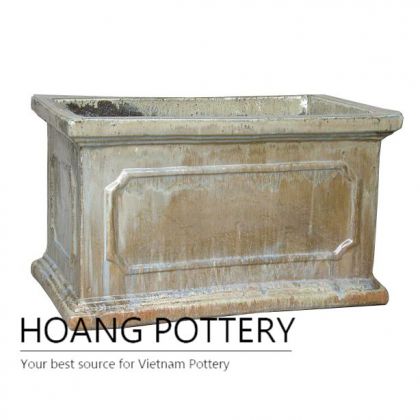 Honey rectangular ceramic flower pot