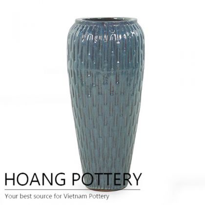 Light blue giant ceramic vase