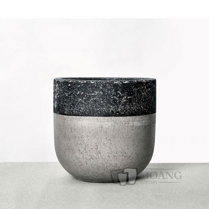Round two-color cement pots