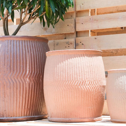 Terracotta cylinder pottery pot