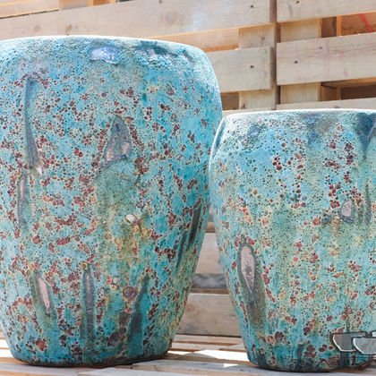 Atlantis glazed ceramic pot