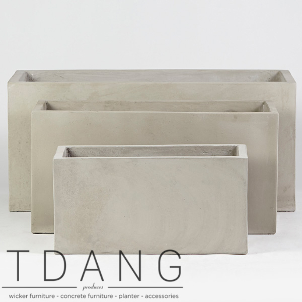 Light Cement Rectangular Pots (TD9109)