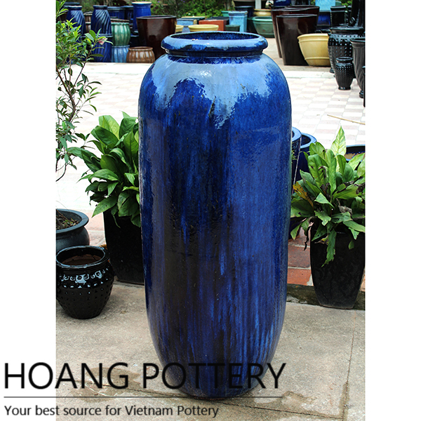 Ceramic Glazed Blue Pots outdoor