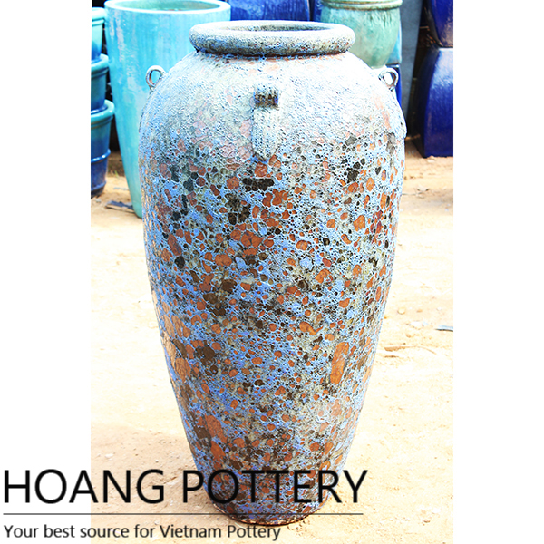 Oval Glazed Ceramic Flower Pots Outdoor (HPDB022)