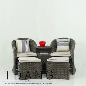 Martinique Wicker Loveseat with Ottoman (Code 3018)