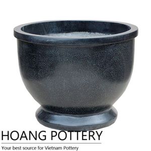 Black Bowl Round Terrazzo Pots (TAT028)