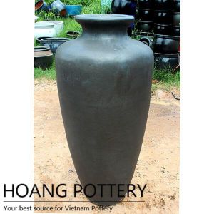 Dark Rough Glazed Ceramic Tall Planters (HPTV059)