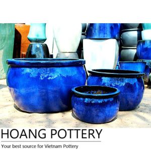 Low Ceramic Glazed Flower Planters (HPAN052)