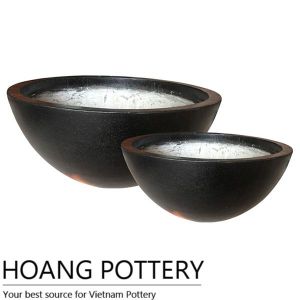 Black Round Terrazzo Flower Planter (TAT007)