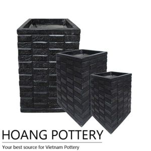 Impress Square Design Terrazzo Flower Pot (TAT062)