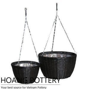 Modern Shape Wicker Planter Outdoor and Indoor (HPW013)