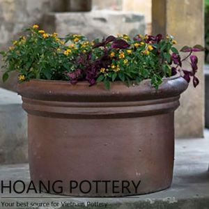 Quality Black Clay Flower Planter (HPHP006)