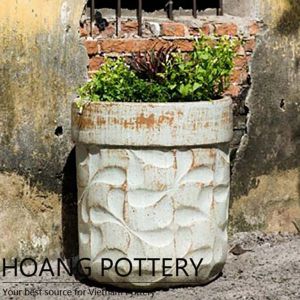 Rustic Design Ceramic Flower Pot Outdoor (HPHP032)