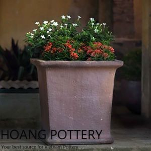 Square Black Clay Flower Rim Planter Decor (HPHP101)