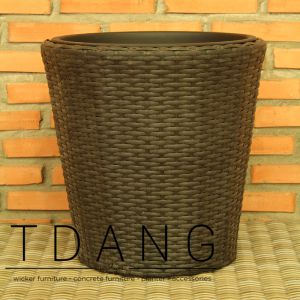 Round Wicker Pot Outdoor Decor (TDW032)