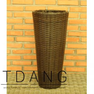 Vietnam Tall Polyethylene Wicker Pot (TDW034)