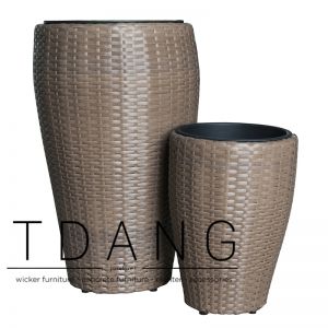 2 Piece Planter Sets With Plastic Pot Set (TDW039)