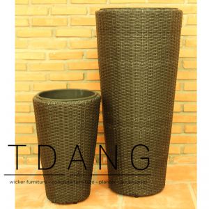 2 Piece Patio Planter Sets With Plastic Pot Set (TDW040)