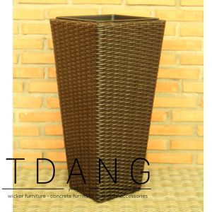 Tall Patio Wicker Weaving Planter (TDW053)