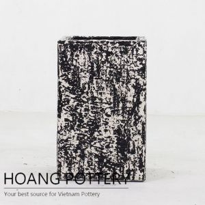 Medium square rustic cement pot